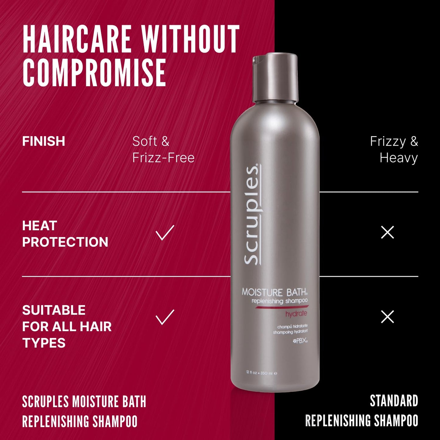 Scruples Moisture Bath Hair Shampoo for Men & Women - Moisturizing Shampoo for Dry, Brittle & Coarse Hair - Helps Restore Shine & Elasticity (12 Fl