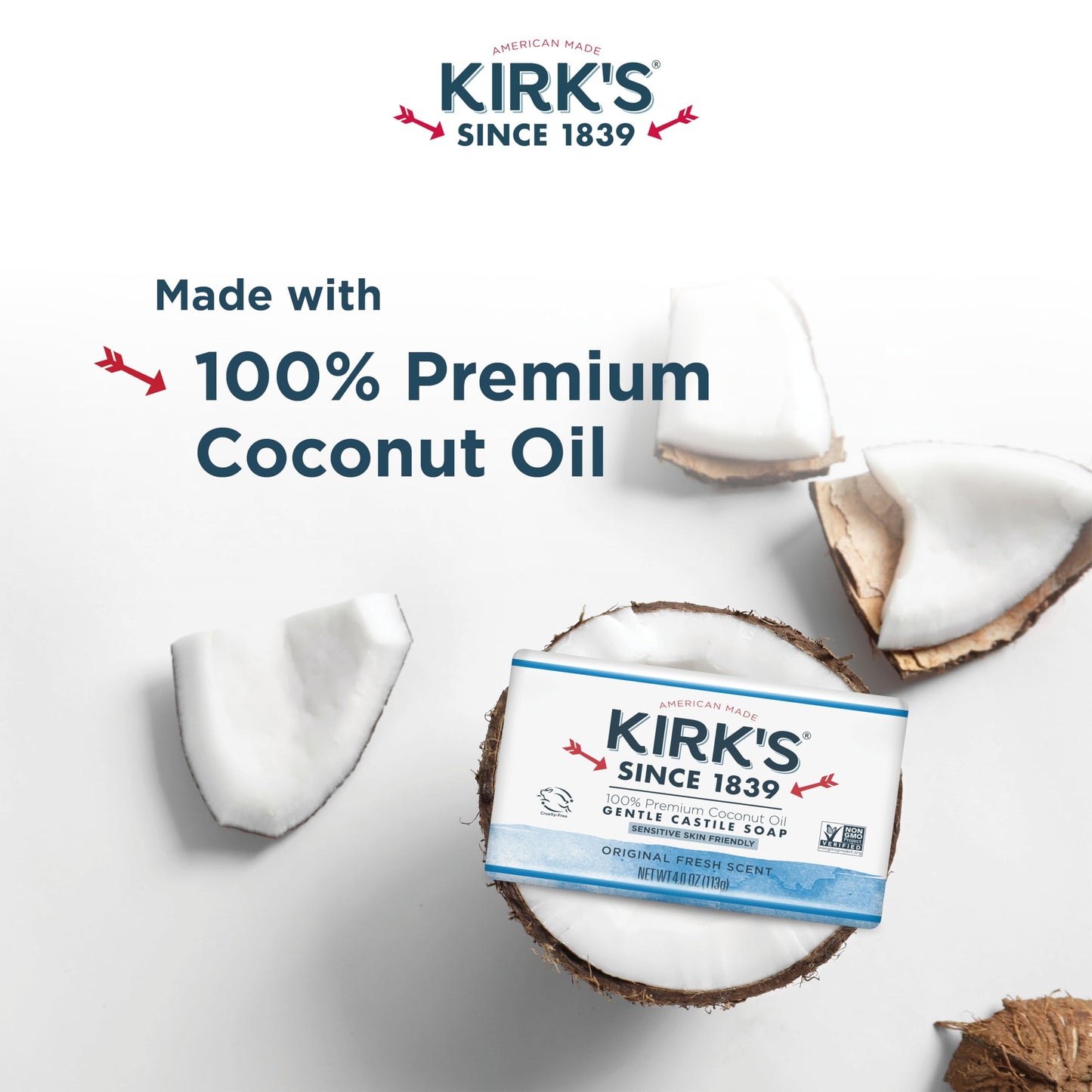 Kirk's Original Coco Castile Soap, Pack of 3