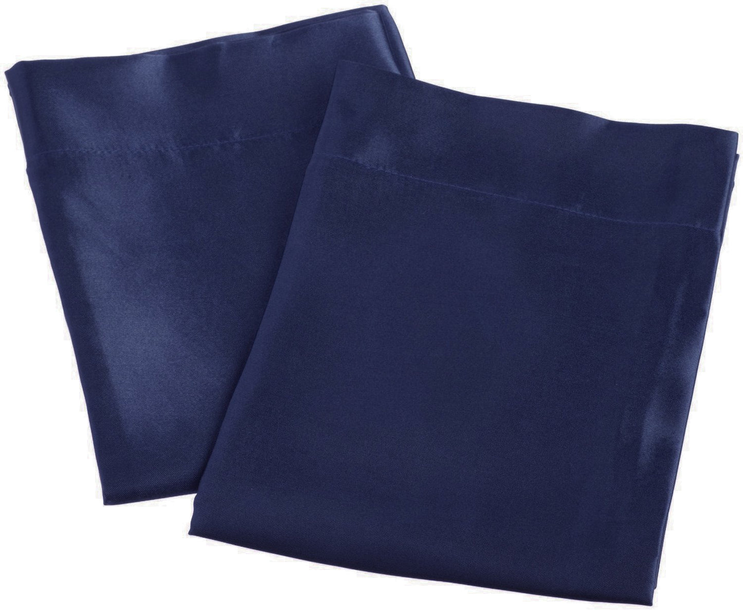 Aiking Home 2 Pieces of Colorful Shiny Satin Queen Size Pillow Cases, Navy