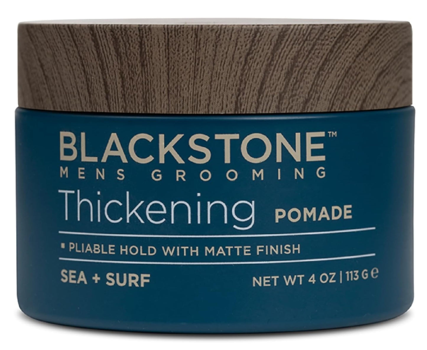Blackstone Men's Grooming Hair Thickening Pomade - Pliable Hold with Matte Finish | Paraben & | Sea + Surf Scent (4 Oz)
