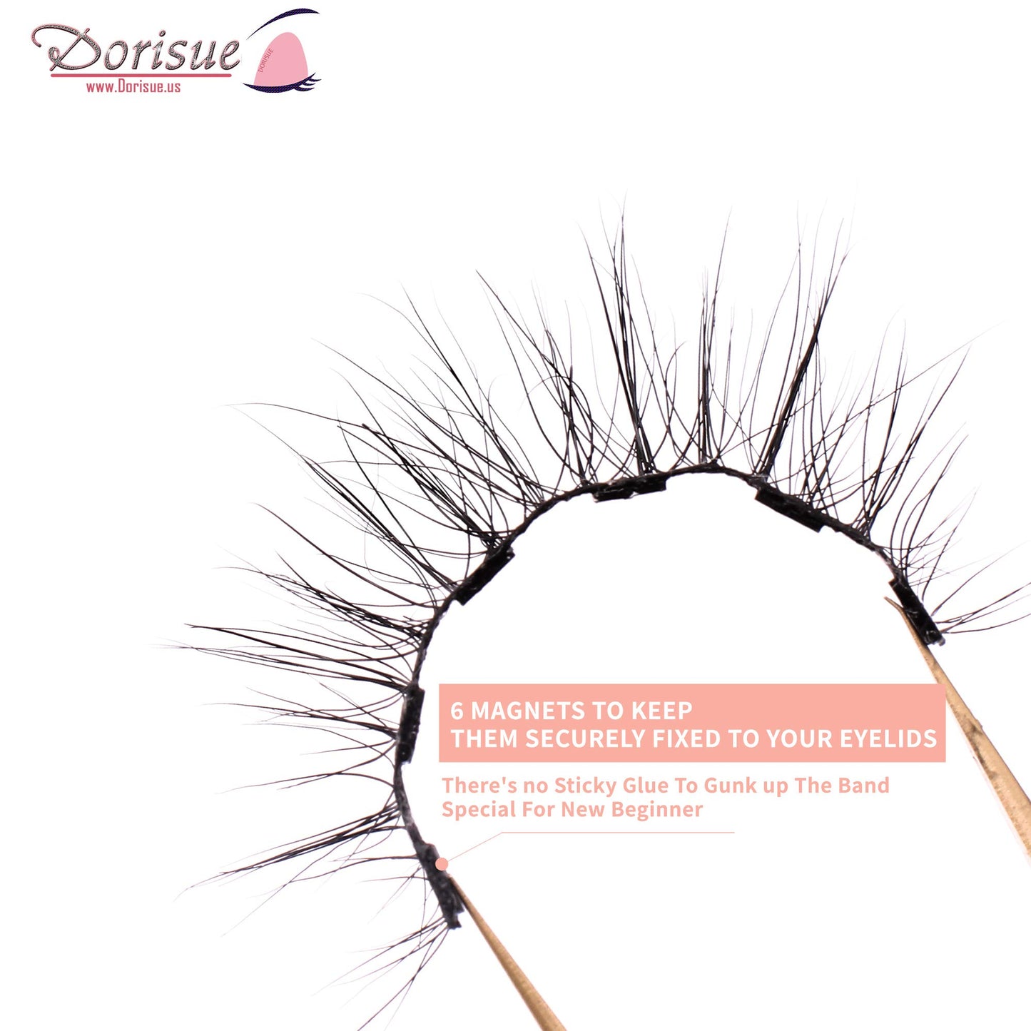 Dorisue Natural magnetic lashes short Magnetic eyelashes Natural look Luxe Cat eyes Natural Medium Long lashes Flare style
