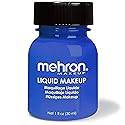 Mehron Makeup Liquid Makeup | Face Paint and Body Paint Perfect for Halloween, Cosplay I Air Brush Compatible Body Paint(1 oz) (Blue)