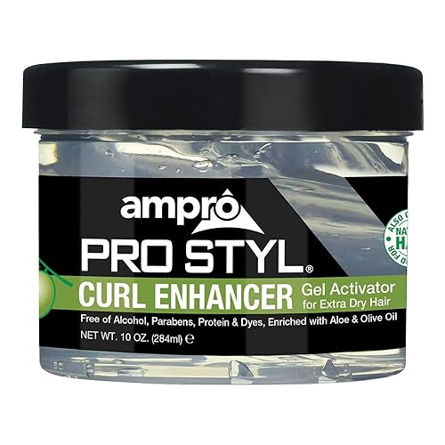 AmPro Pro Styl Curl Enhancer - Gel Activator with Olive Oil to Moisturize and Define Coils and Waves - Helps Protect and Hydrate Hair Shaft - Tames
