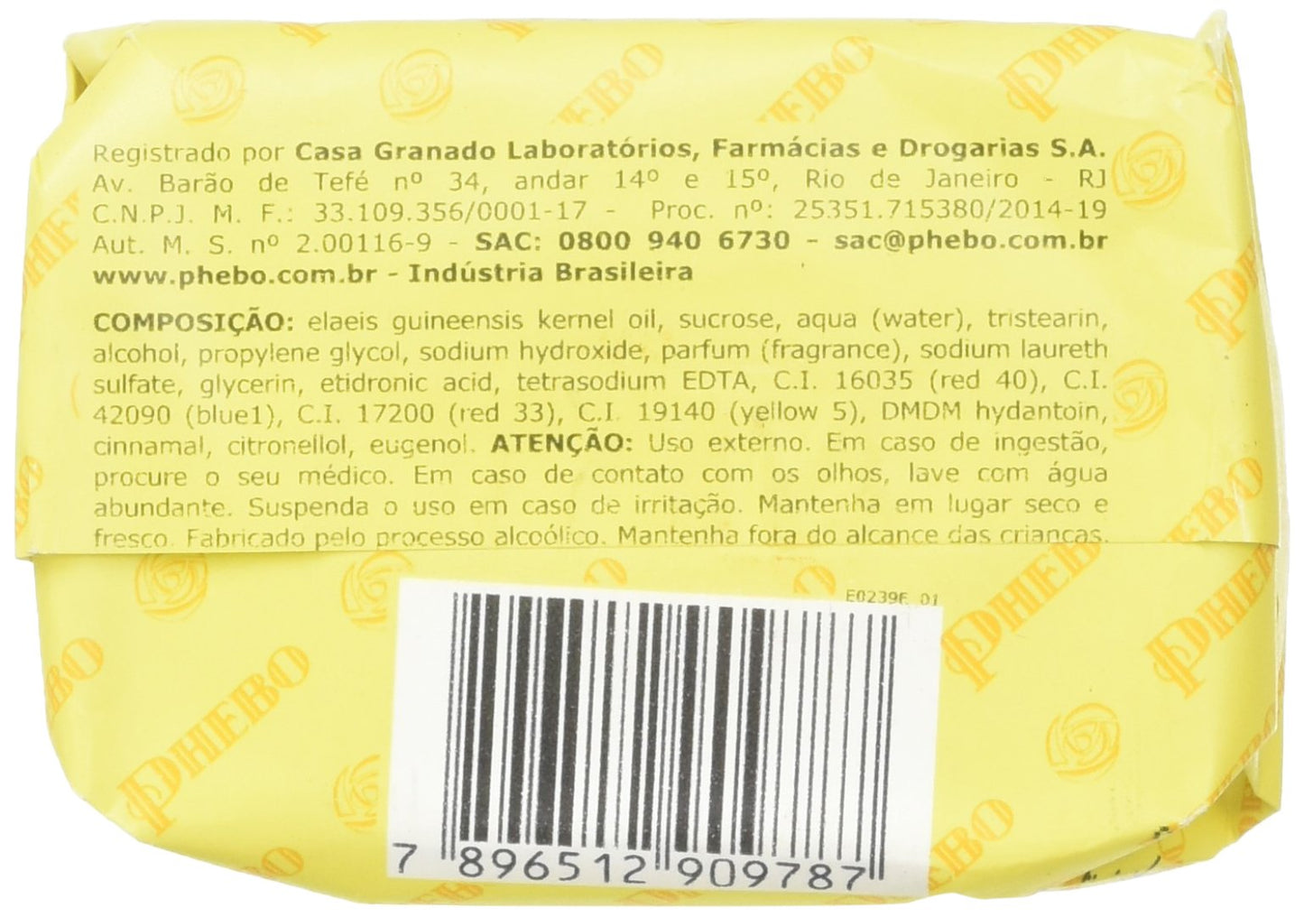 Phebo Body Soap - Odor of Roses - 3.1oz | Sabonete Barra Odor de Rosas Phebo - 90g (pack of 4)