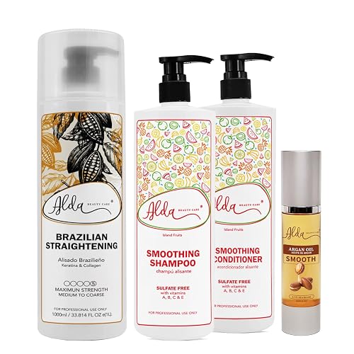 Alda Beauty Care Hair Treatment - Premium Hair Straightener Cream, Sulfate-Free Anti Frizz Hair Products, Perfect Hair Straightening Solution for Dry