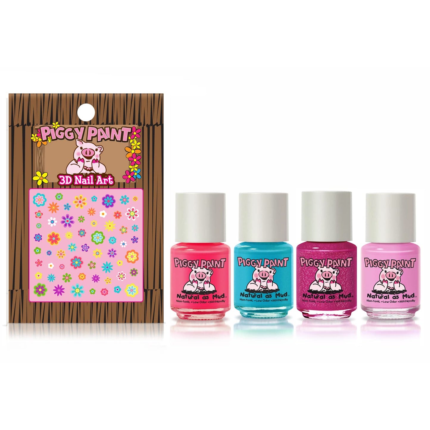Piggy Paint | 100% Non-Toxic Girls Nail Polish | Safe, Cruelty-free, Vegan, & Low Odor for Kids | Party Hearty (4 Polish + Nail Art Gift Set) Beauty & Personal Care Piggy Paint