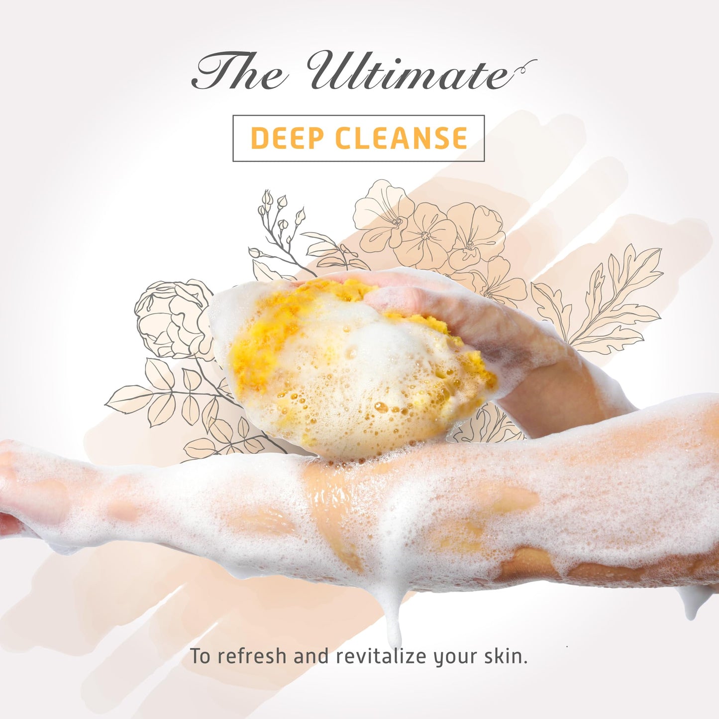 Spongentle Loofah Sponge for Shower and Bathing, Bath Sponge with Dual Texture, Shower Pouf for Gentle and Deep Exfoliation, Large Size Body Scrubber