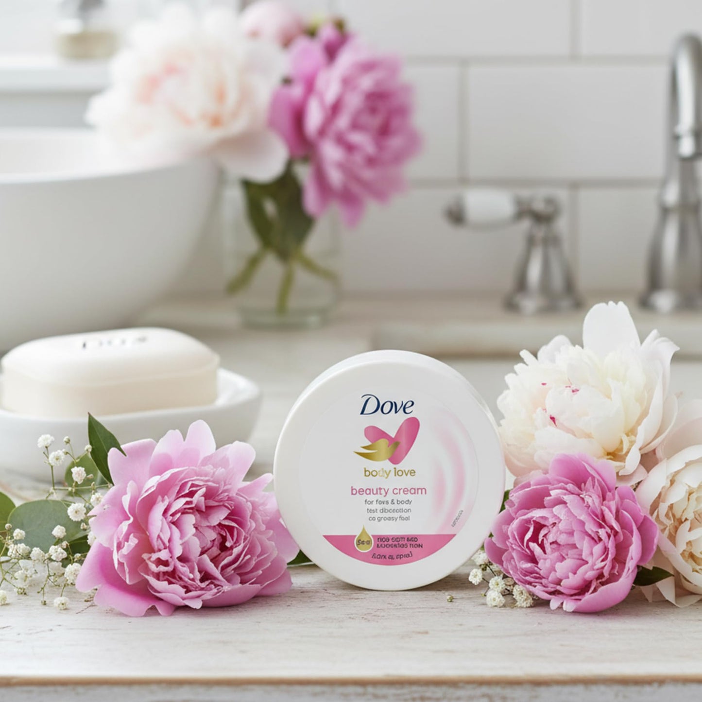 Dove Nourishing Body Care, Face, Hand, and Body Beauty Cream for Normal to Dry Skin Lotion for Women with 24-Hour Moisturization, 4-Pack, 2.53 Oz Each