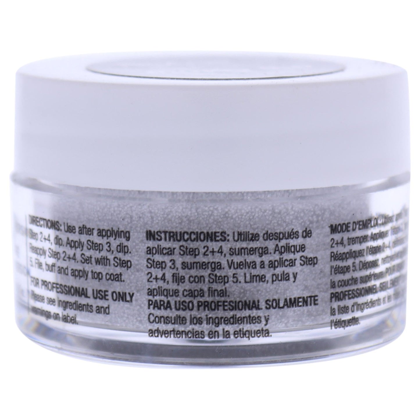 Cuccio Pro Powder Polish Dip - Silver W/ Silver Glitter - Nail Lacquer for Manicures & Pedicures, Easy & Fast Application/Removal - No LED/UV Light