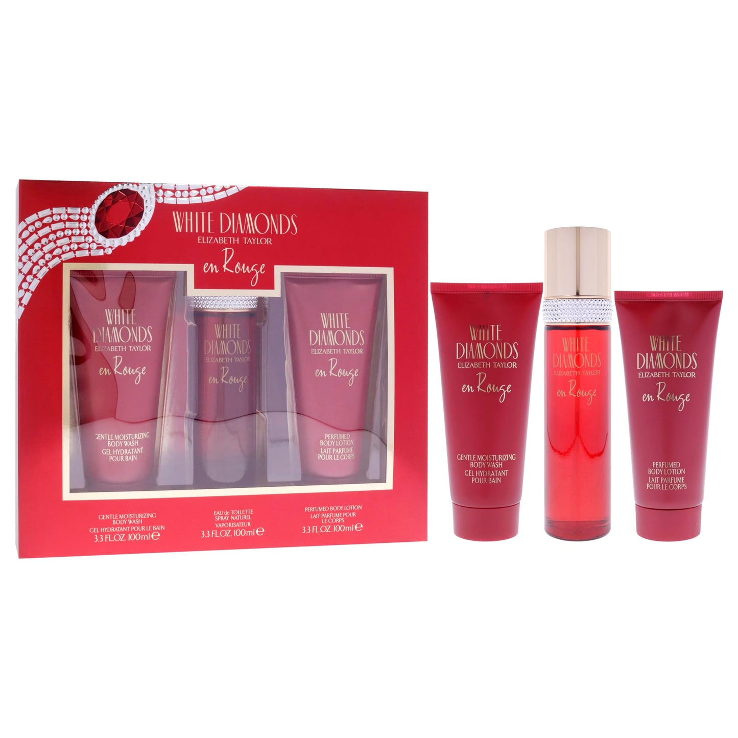 Elizabeth Taylor White Diamonds En Rouge, 3 Piece Gift Set women