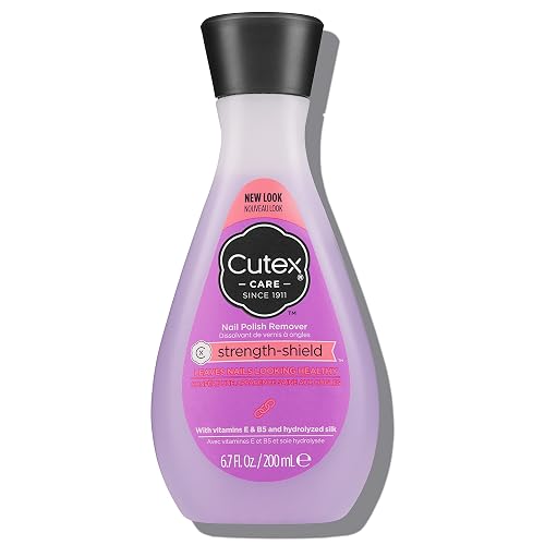 Cutex Strength Shield Nail Polish Remover, Leaves Fingernails & Toenails Looking Healthy, Contains Vitamins E, B5 & Hydrolyzed Silk, 6.7 fl oz Beauty & Personal Care Cutex