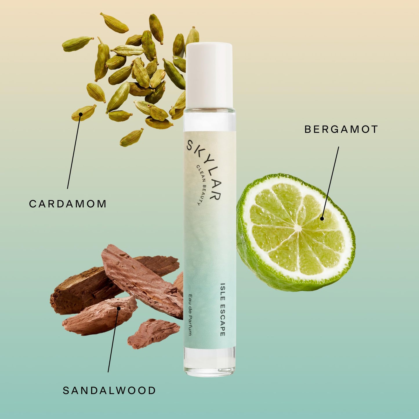 Skylar Isle Escape Eau de Parfum 0.33oz – Clean, Hypoallergenic Vegan Perfume for Women & Men, Fresh Scent with Bergamot, Cardamom & Sandalwood