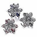 ISKYBOB Set of 3 Vintage Metal Jaw Clips Rhinestone Hair Claw Clip Hair Accessories for Women