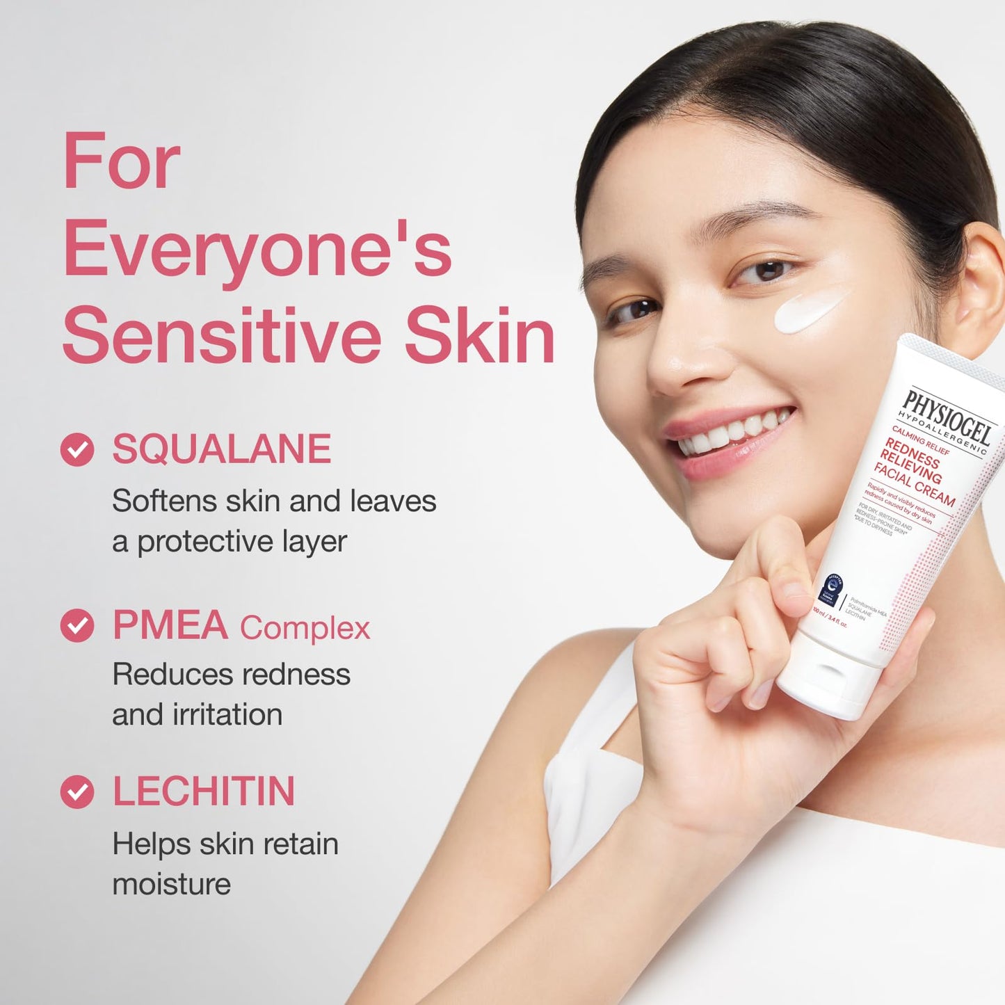 Physiogel Redness Reducing Cream - Ceramide Moisturizer for Dry, Sensitive & Redness-Prone Skin, Repairs Skin Barrier, Dermatologist-Tested