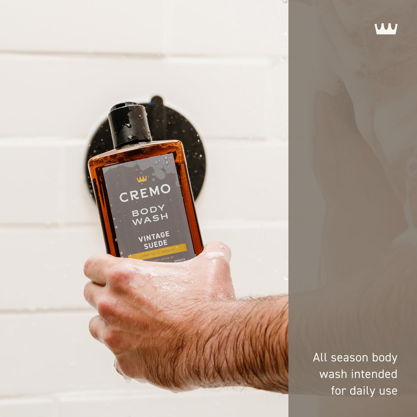 Cremo Rich-Lathering Vintage Suede Body Wash for Men, 32 Fl Oz