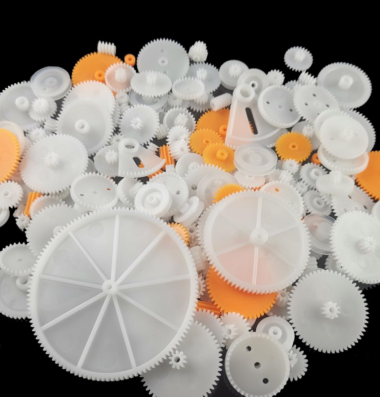 200pcs 0.5 Mold Plastic Motor Gears Small Set Plastic Crown Gear Single Double Reduction Gear Worm Gear Electric Motor