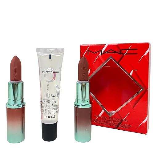 MAC Cosmetics M·A·CX To The Future Lip Trio - 2 MACximal Matte Lipstick and Clear Lipglass HOLIDAY 2025.