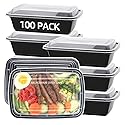Lifetime Supplies 100 PACK, 24 oz. Meal Prep Containers, Extra Large & Thick Food Storage Containers with Lids - BPA Free Stackable Microwavable…