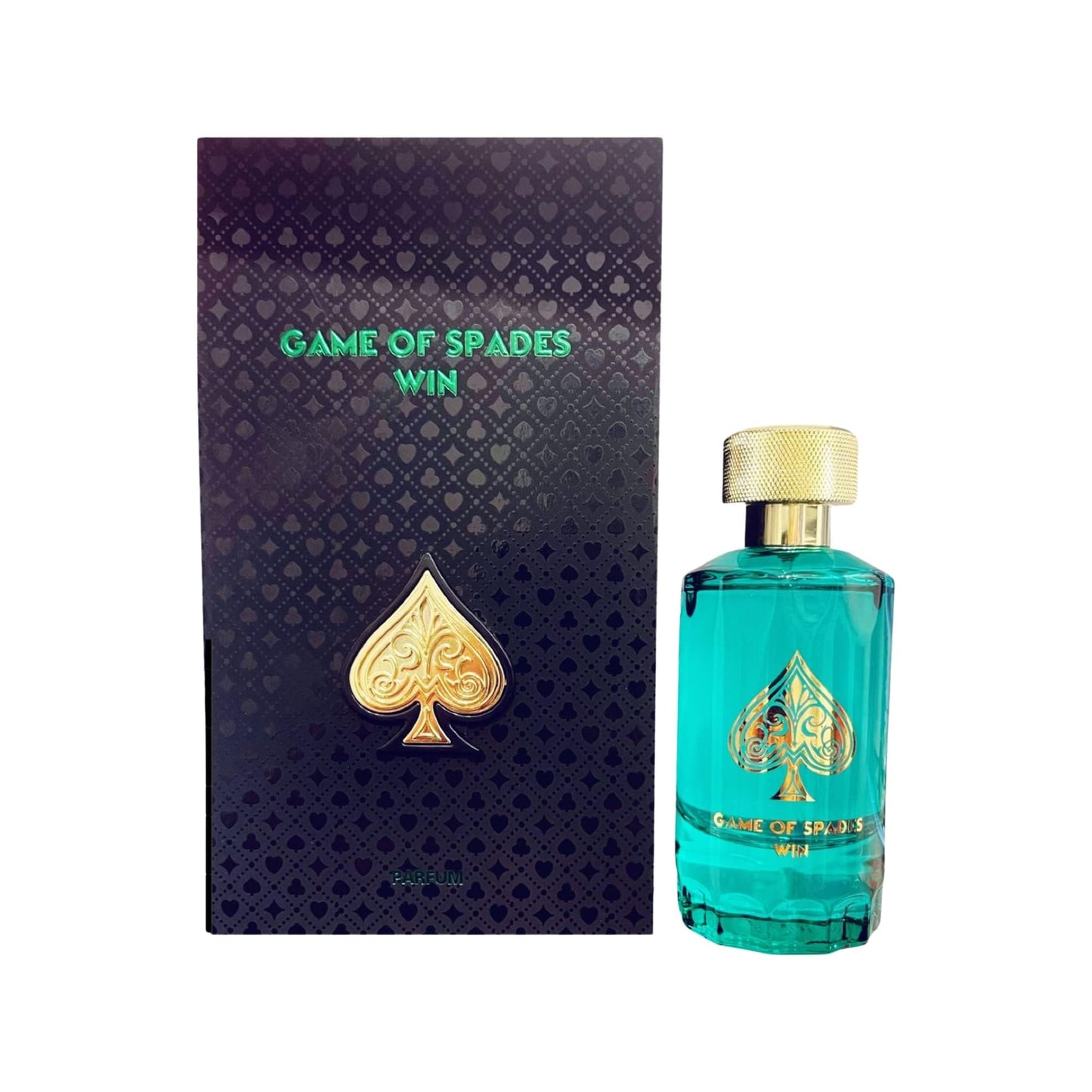 Jo Milano Game of Spades Win Parfum Spray | 3.4 oz (100ml) | Fresh, Floral, Musk, Sweet, Amber, Vanilla Scent | Long Lasting Fragrance for Men
