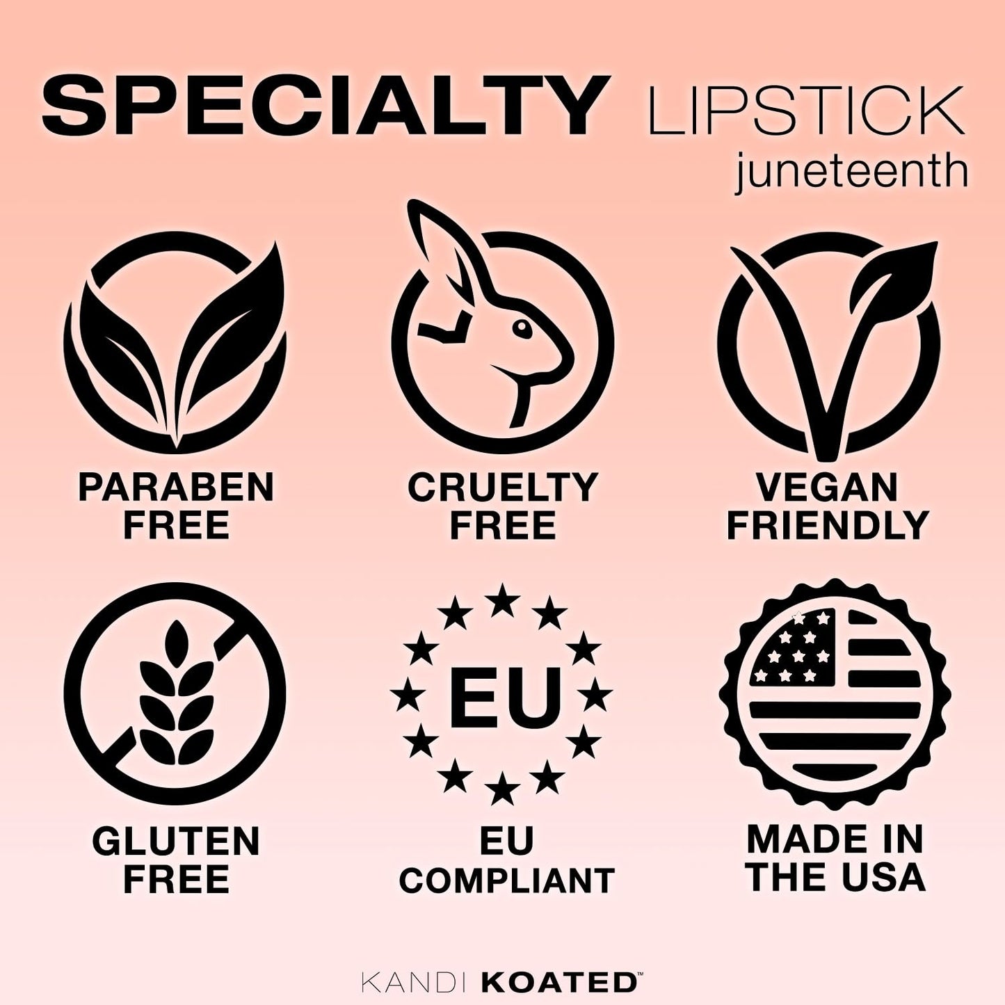 Kandi Koated Commemorative Juneteenth Lipstick - Special Edition Creamy Matte Lipstick Kandi Burruss | Creamy Texture, Rich Color, Paraben-Free,