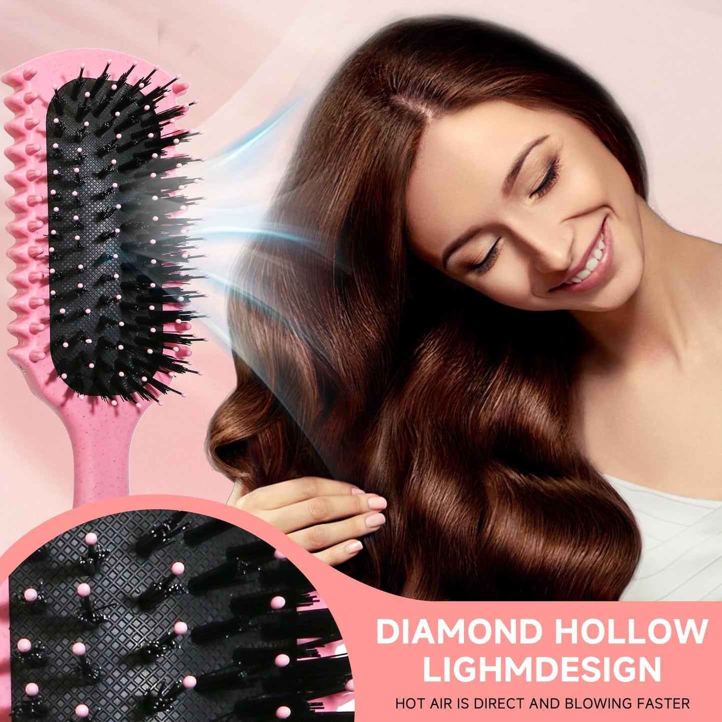 Curl Defining Brush, Curly Hair Brush Products With 3 Pcs Slick Back Hair Brush Set Bristle Brush Edge Control Teasing Comb for women (Pink) Beauty and Personal Care LSKHJT