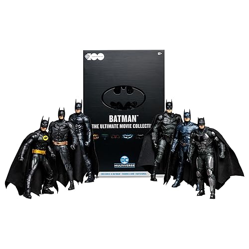 McFarlane Toys - WB 100 DC Multiverse Batman The Ultimate Movie Collection 7in Figure 6pk, Gold Label, Amazon Exclusive