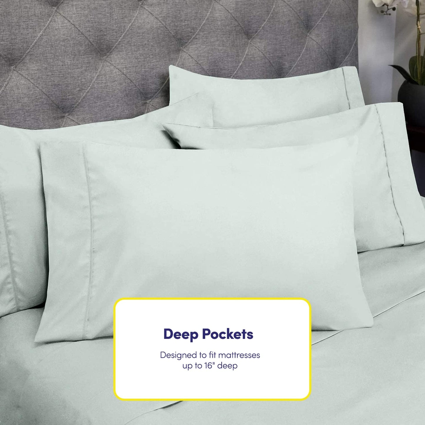 Queen Sheets Mint - 6 Piece 1500 Supreme Collection Fine Brushed Microfiber Deep Pocket Queen Sheet Set Bedding - 2 Extra Pillow Cases, Great Value,