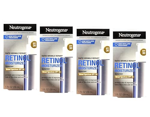 Neutrogena Rapid Wrinkle Repair Daily Face Moisturizer with SPF 30 & Hyaluronic Acid, 1 Fl. Oz. 4 Pack