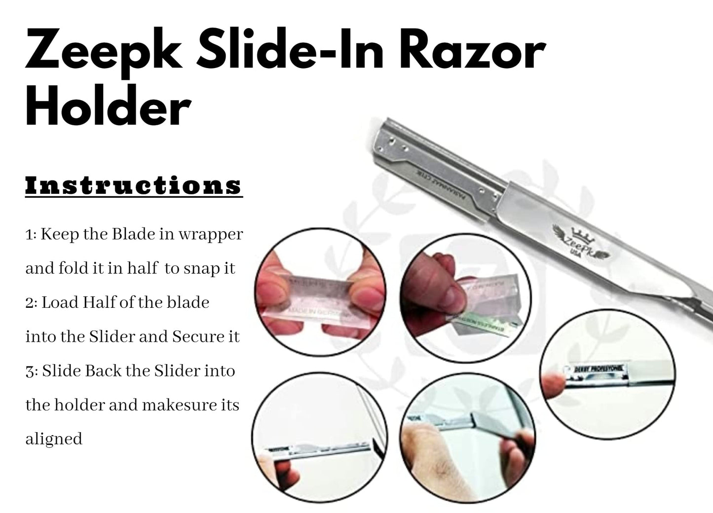 Razors For Men Shave Straight Razor Shaving Rasierer Rasurar Cuchilla Maquina RED + 10 Blades Disposable (Blue) Beauty and Personal Care Liberty Supply