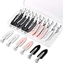 Gingbiss 20 Pcs No Bend Hair Clips, No Crease Hair Clips Curl Pin Clips with Storage Box for Hairstyle Bangs Waves Makeup Application