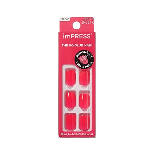 Kiss Impress No Glue Mani Press On Nails, Color, 'Melting', Pink, Short Size, Squoval Shape, Includes 30 Nails, Prep Pad, Instructions Sheet, 1 Beauty & Personal Care imPRESS