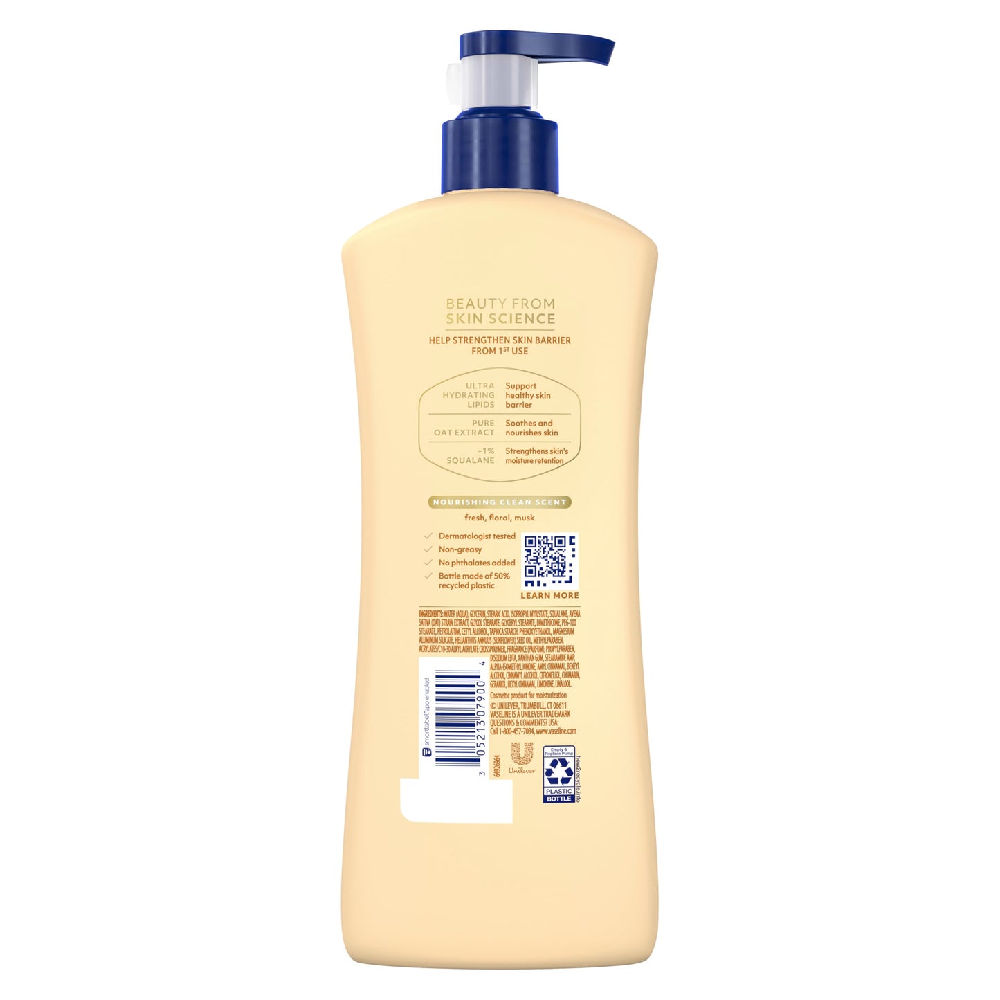 Vaseline Nourishing Moisture Nourishing Moisture Body Lotion for Dry Skin, Made with Ultra-Hydrating Lipids + Pure Oat Extract for Nourished
