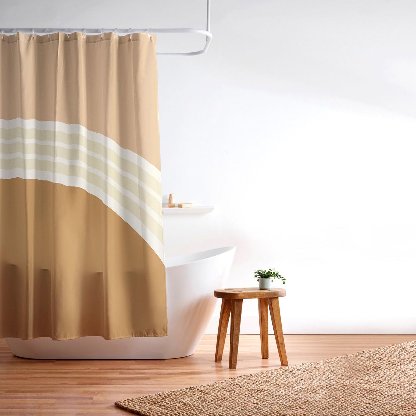 Society6 Shower Curtain - Bathroom Decor by Urban Wild Studio - Extra Long Fabric Shower Curtains for Bathroom, 71" x 74", One Day Clay Layers 2