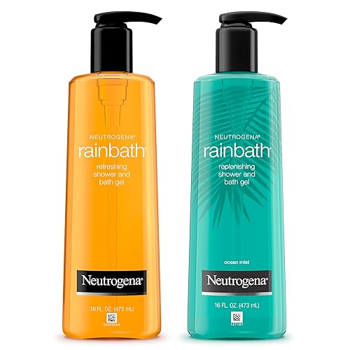 Neutrogena Rainbath Refreshing & Cleansing Shower & Bath Gel, Moisturizing Daily Body Wash & Shaving Gel for Soft Skin, Two Pack Including Ocean Mist