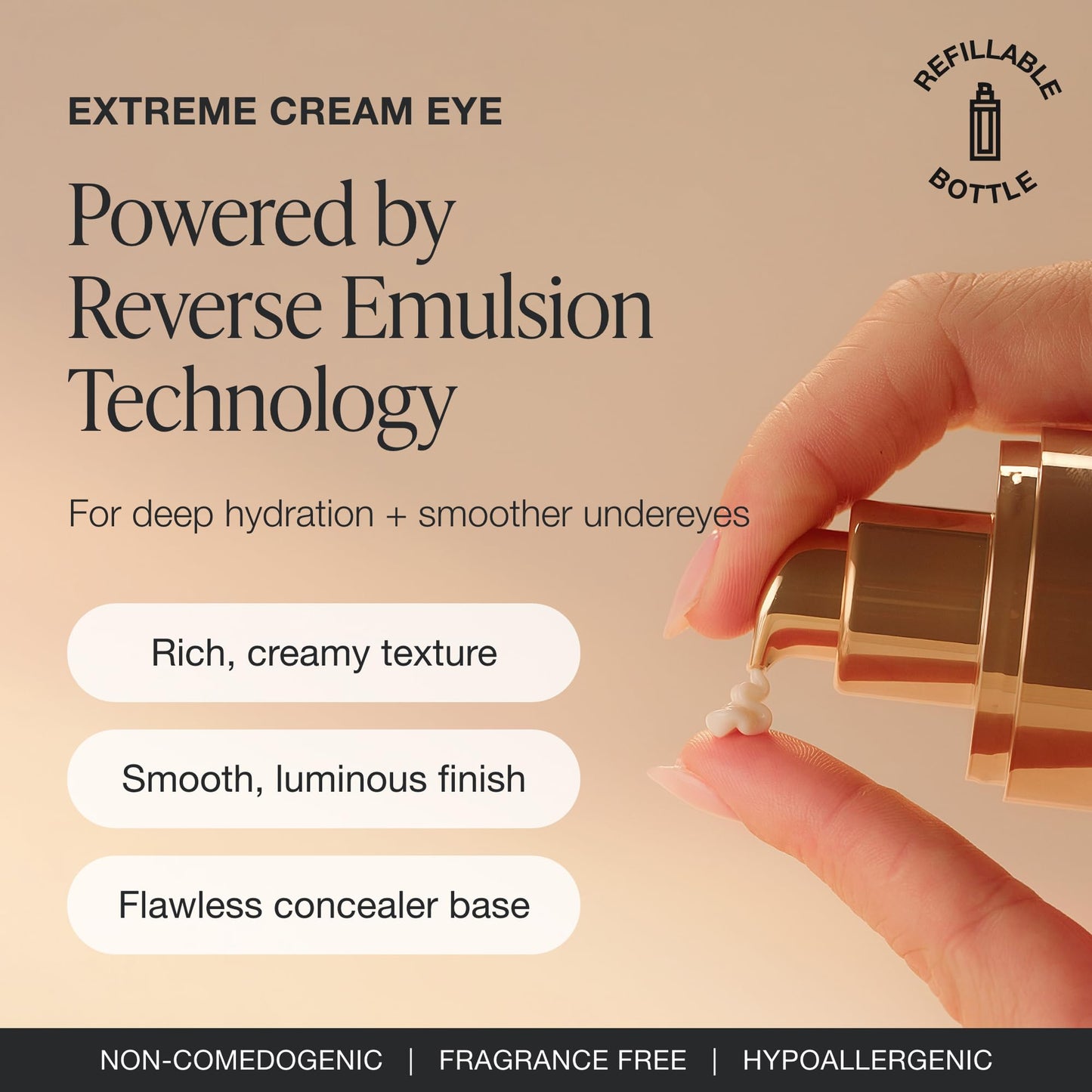 Innbeauty Project Extreme Cream Eye Firming & Contouring Eye Cream with Peptides & Botanicals, Refillable 0.5 OZ (15ml)