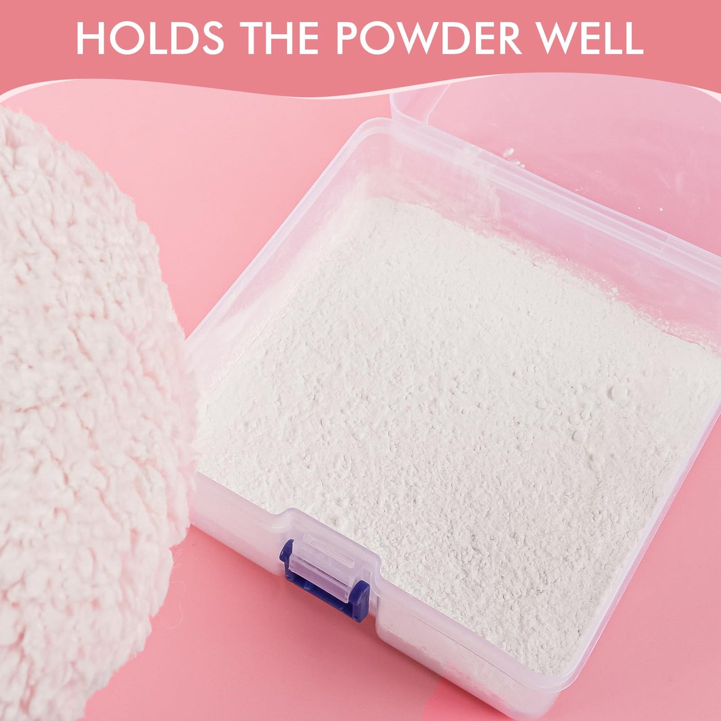 WSYUB Powder Puff, 6'' Powder Puff for Body Powder,Body Powder Puffs and Container,Oversize Dust Puffs for Women Beauty and Personal Care WSYUB