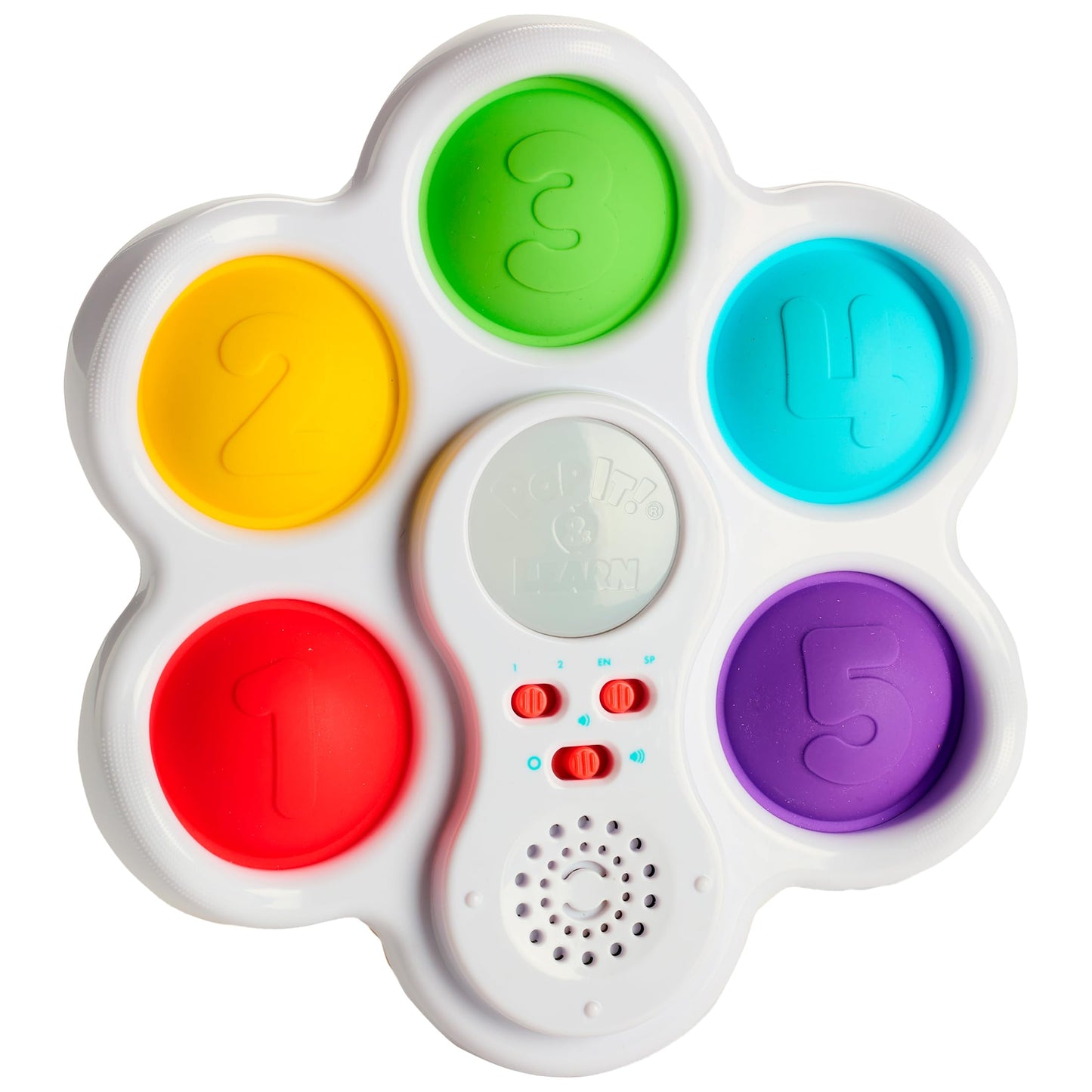 Chuckle & Roar Pop It! and Learn | Educational Electronic Toy for Numbers & Letters in English & Spanish | Baby Learning Toy Ages 6–24M