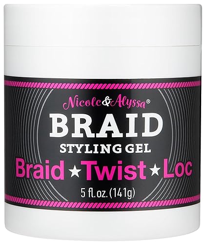 Nicole & Alyssa - Braiding Gel 5oz - No Flakes or Buildup, Perfect for Braids, Locs & Twists, Extra Hold, Frizz Control, Moisturizing Care