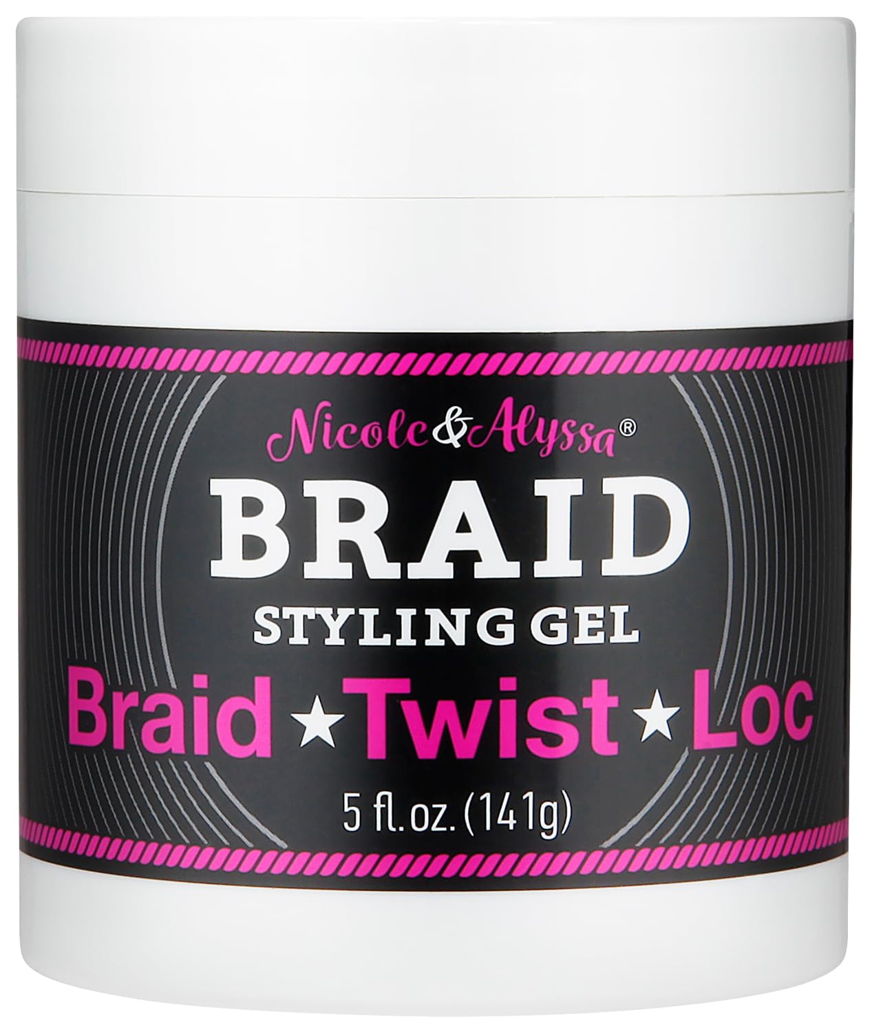 Nicole & Alyssa - Braiding Gel 5oz - No Flakes or Buildup, Perfect for Braids, Locs & Twists, Extra Hold, Frizz Control, Moisturizing Care