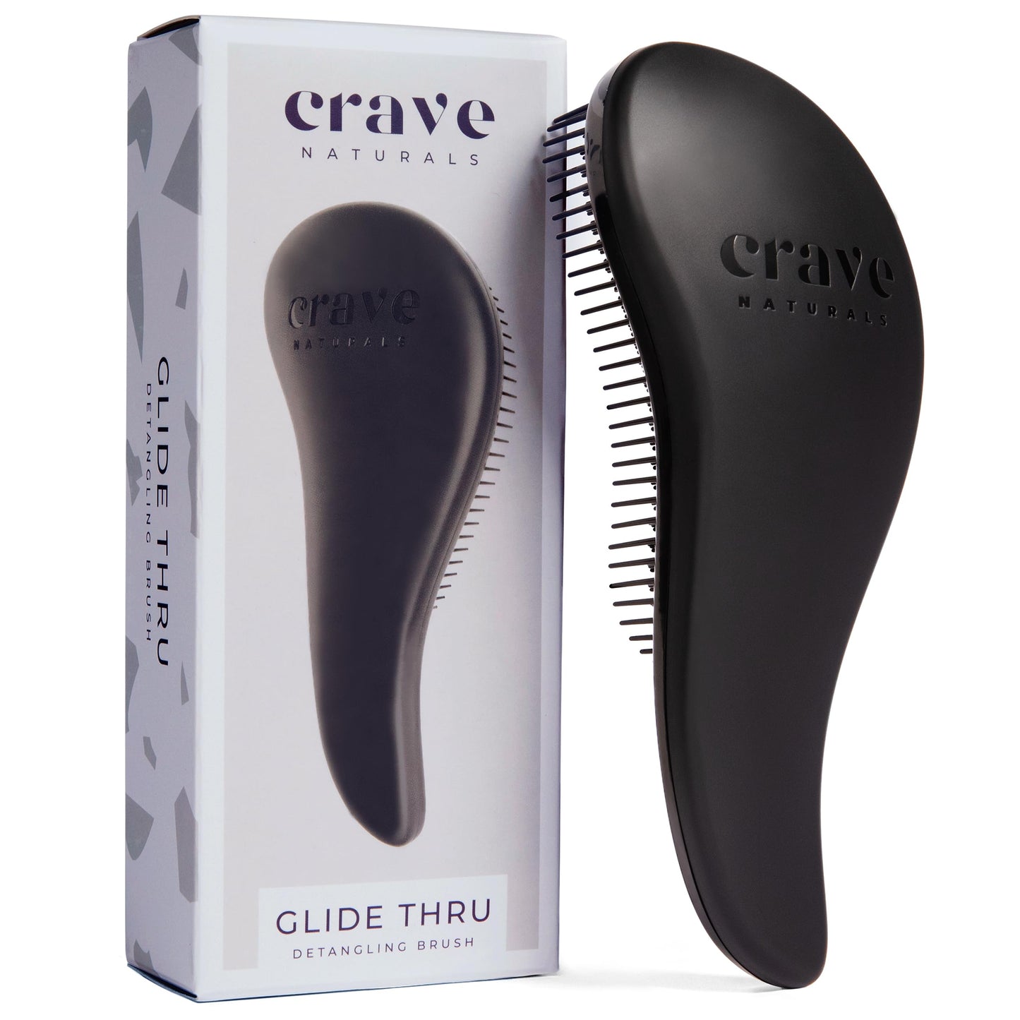 Crave Naturals Glide Thru Detangling Brush, Detangler Brush for Curly, Straight, Wet and Dry Hair Comb for Adults and Kids, Hair Accessories
