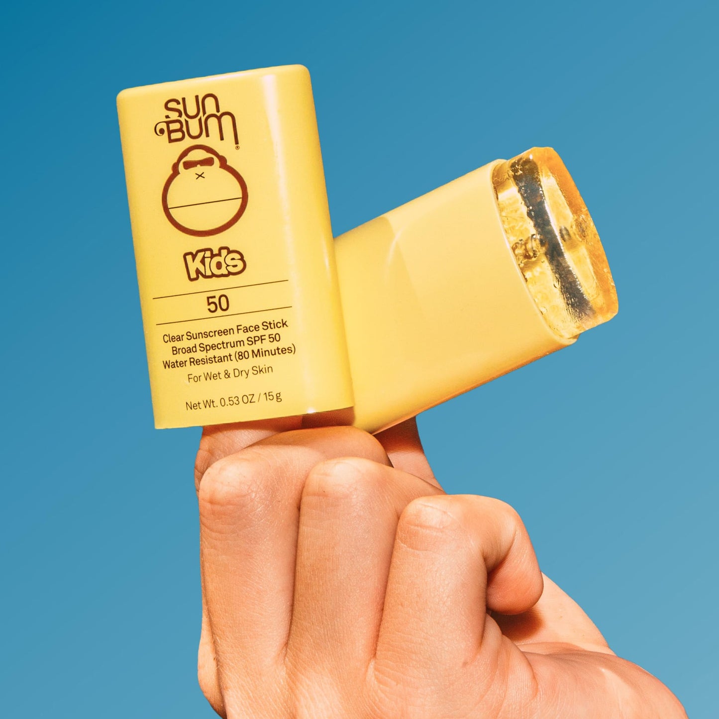 Sun Bum Kids SPF 50 Clear Face Stick Sunscreen - Wet or Dry Skin Application Broad Spectrum Sunscreen with Vitamin E - Hawaii Act 104 Compliant