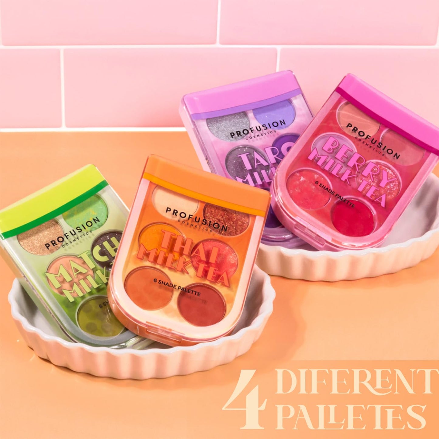 Profusion Cosmetics Milk Tea Eyeshadow Palette - 6 Highly Pigmented & Blendable Shades with Matte & Shimmer Finishes for Neutral & Smoky Looks