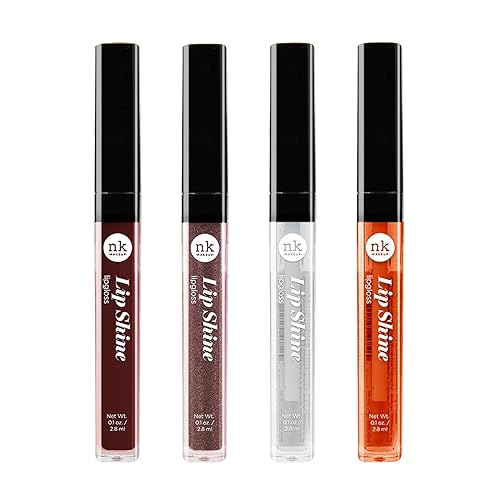 NICKA K NEW YORK Lip Shine, Cosmetics, vibrant colors, bright colors, shining lips, lip shine, long lasting, Multi Pack Colors (AMZ275)