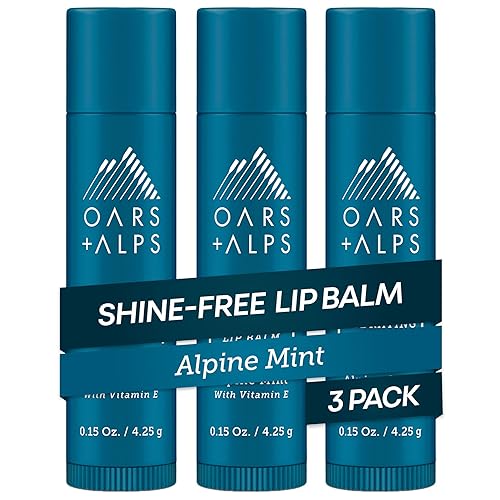Oars + Alps Clear Lip Balm for Men & Women, Ultra Hydrating Lip Care Infused with Vitamin E, Moisturizing, Nourishing, Paraben, Sulfate, Alcohol
