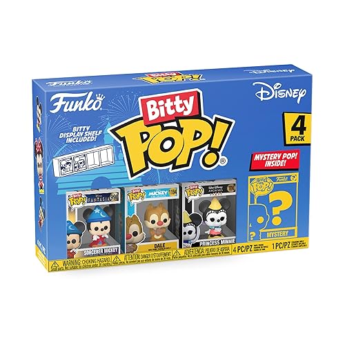 Funko Bitty POP! Disney - Sorcerer Mickey, 4-Pack - Sorcerer Mickey, Dale, Princess Minnie and A Surprise Mystery Mini Figure - 0.9 Inch (2.2 Cm)…