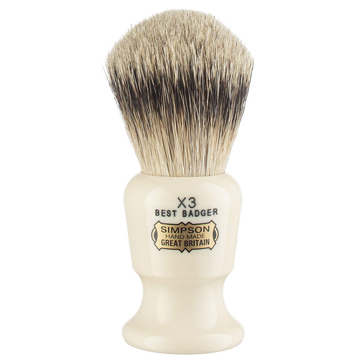Commodore Best Badger Brush- Simpson Shaving Brushes - Faux Ivory Handle (X3 Best) Beauty and Personal Care Simpson Shaving Brushes