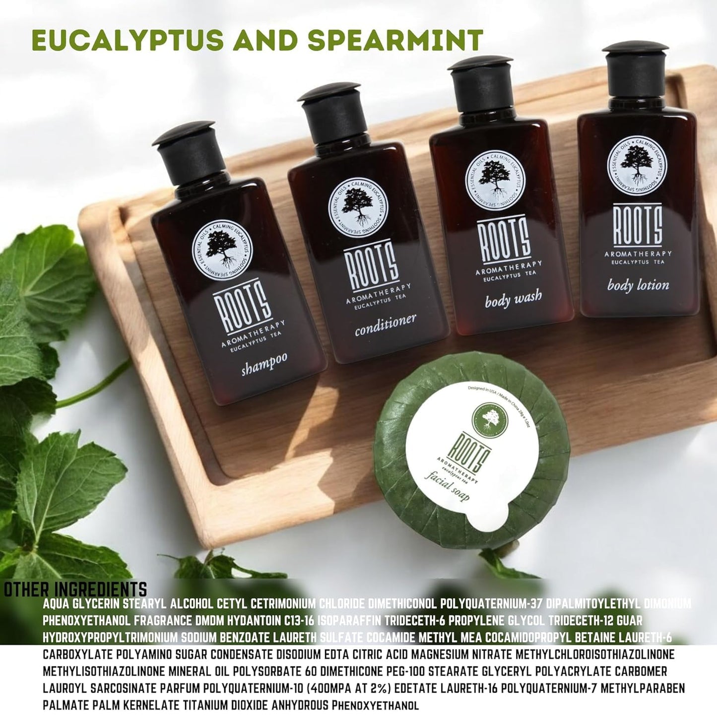 ROOTS AROMATHERAPY 150 Piece Airbnb Essentials for Hosts,Hotel Shampoo & Conditioner Supplies for Guests, Body Wash Lotion & Soap, Travel Size