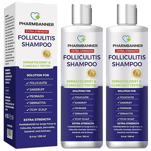 PHARMBANNER Anti-Fungal Shampoo for Itchy, Dry Scalp - Supports Scalp Health, Helps with Folliculitis, Seborrheic Dermatitis & Scalp Flaking-2 Pack