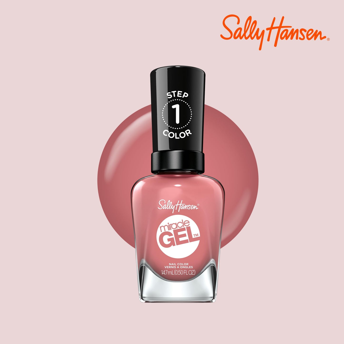 Sally Hansen Miracle Gel™, Mauve-olous, Long Lasting, Gel-Like Formula, No UV Lamp Needed, Pink Nail Polish