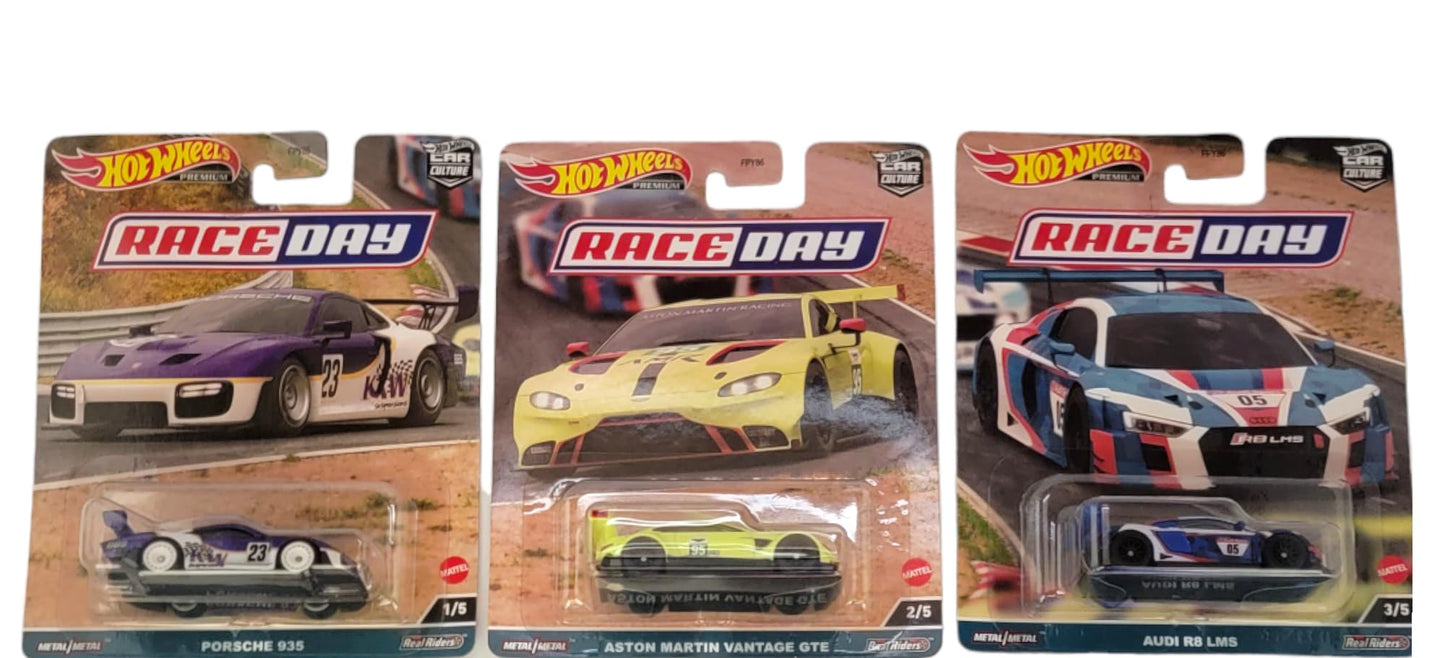 Hot Wheels Car Culture 2023 Race Day Complete Set of 5 Diecast Vehicles from FPY86-959D Release Bundle